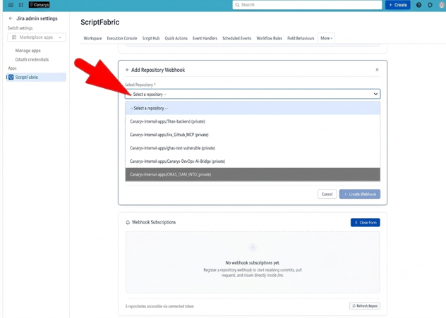 Repository Selection and Event Triggers